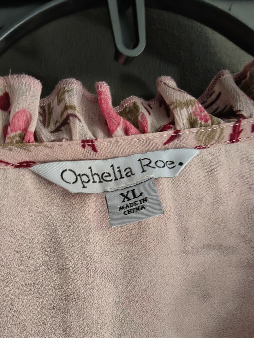 Ophelia Roe Ruffled Floral Long-Sleeve Blouse - Pink - Picture 3 of 4